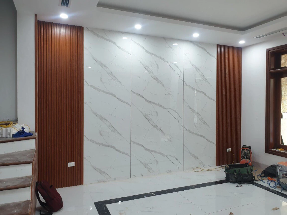 Thi công tấm nhựa ốp tường tại 421 Tập thể Giảng Võ, Ba Đình, Hà Nội