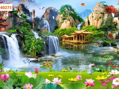 Tranh 3D thác mẫu 2