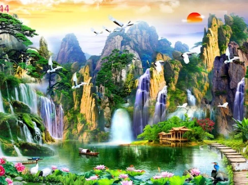 Tranh 3D Sơn Thủy mẫu 2