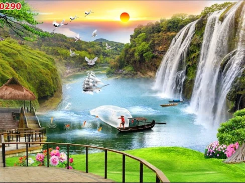 Tranh 3D Sơn Thủy mẫu 4