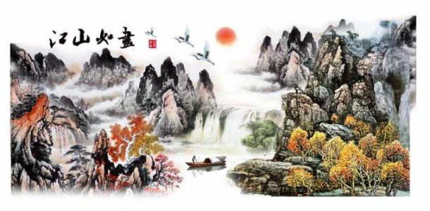 Tranh 3D thủy mạc mẫu 3